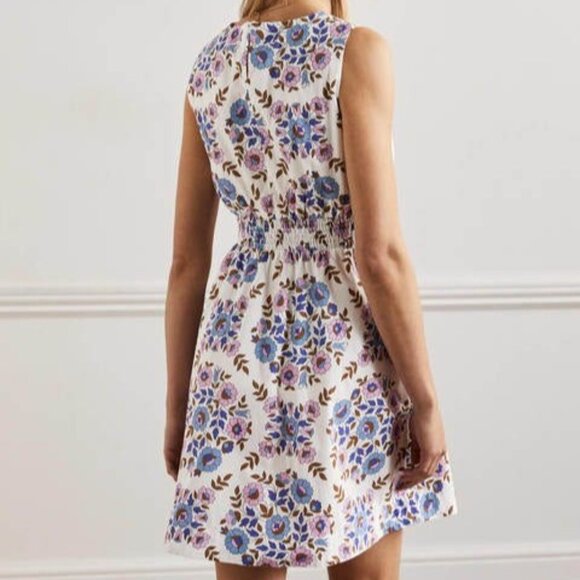 Boden Smocked Waist Mini Dress in Multi/Wildflower Prairie - size 8P - Picture 4 of 16
